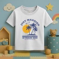 Romantic Matching Couples 10th Wedding Anniversary Toddler T-Shirt thumb 3