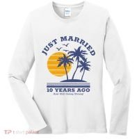Romantic Matching Couples 10th Wedding Anniversary Women's Long Sleeve Shirt thumb 0