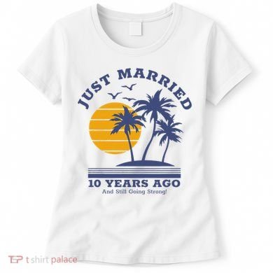 Romantic Matching Couples 10th Wedding Anniversary Women's T-Shirt
