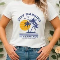 Romantic Matching Couples 10th Wedding Anniversary Women's T-Shirt thumb 2