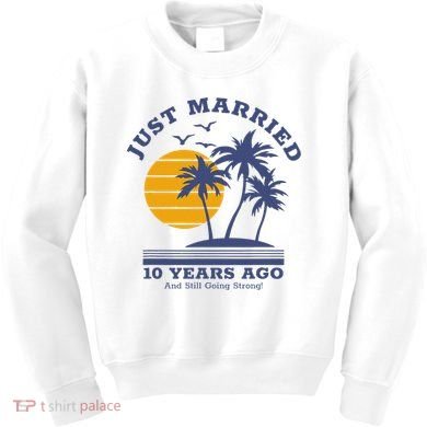 Romantic Matching Couples 10th Wedding Anniversary Kids Sweatshirt