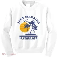 Romantic Matching Couples 10th Wedding Anniversary Kids Sweatshirt thumb 0