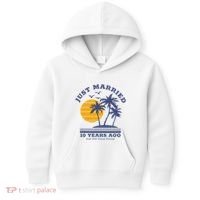 Romantic Matching Couples 10th Wedding Anniversary Kids Hoodie thumb 0