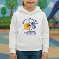 Romantic Matching Couples 10th Wedding Anniversary Kids Hoodie thumb 3