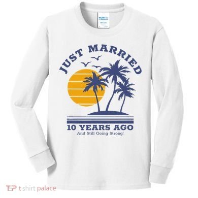 Romantic Matching Couples 10th Wedding Anniversary Kids Long Sleeve Shirt