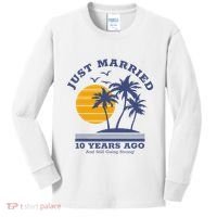 Romantic Matching Couples 10th Wedding Anniversary Kids Long Sleeve Shirt thumb 0