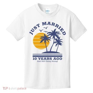 Romantic Matching Couples 10th Wedding Anniversary Kids T-Shirt