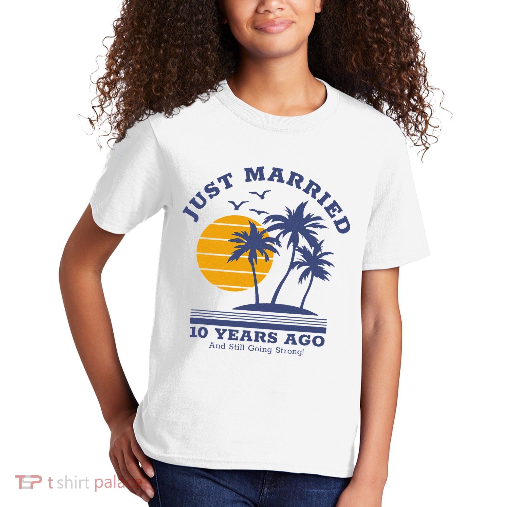 Romantic Matching Couples 10th Wedding Anniversary Kids T-Shirt