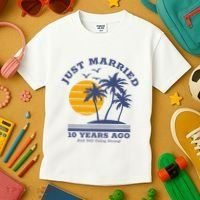 Romantic Matching Couples 10th Wedding Anniversary Kids T-Shirt thumb 3