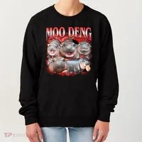 Red Moo Deng Meme Hippo Women's Sweatshirt thumb 0