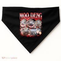 Red Moo Deng Meme Hippo USA-Made Doggie Bandana thumb 0