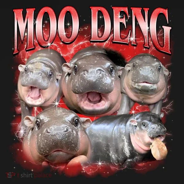 Red Moo Deng Meme Hippo Button