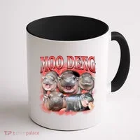 Red Moo Deng Meme Hippo Coffee Mug thumb 1