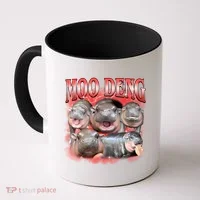 Red Moo Deng Meme Hippo Coffee Mug thumb 0