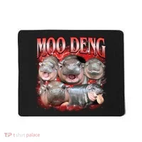 Red Moo Deng Meme Hippo Mousepad thumb 0