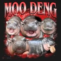 Red Moo Deng Meme Hippo Ornament thumb 1