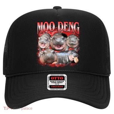 Red Moo Deng Meme Hippo Hat