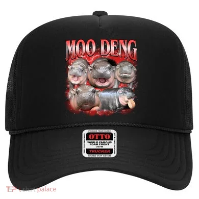 Red Moo Deng Meme Hippo Hat