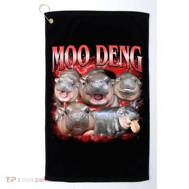 Red Moo Deng Meme Hippo Golf Towel