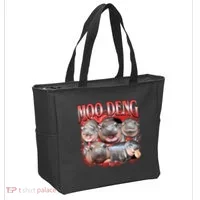 Red Moo Deng Meme Hippo Tote Bag thumb 2