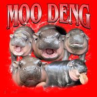 Red Moo Deng Meme Hippo Santa Hat thumb 1