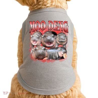 Red Moo Deng Meme Hippo Doggie Tank