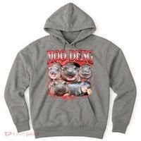 Red Moo Deng Meme Hippo Hoodie thumb 0