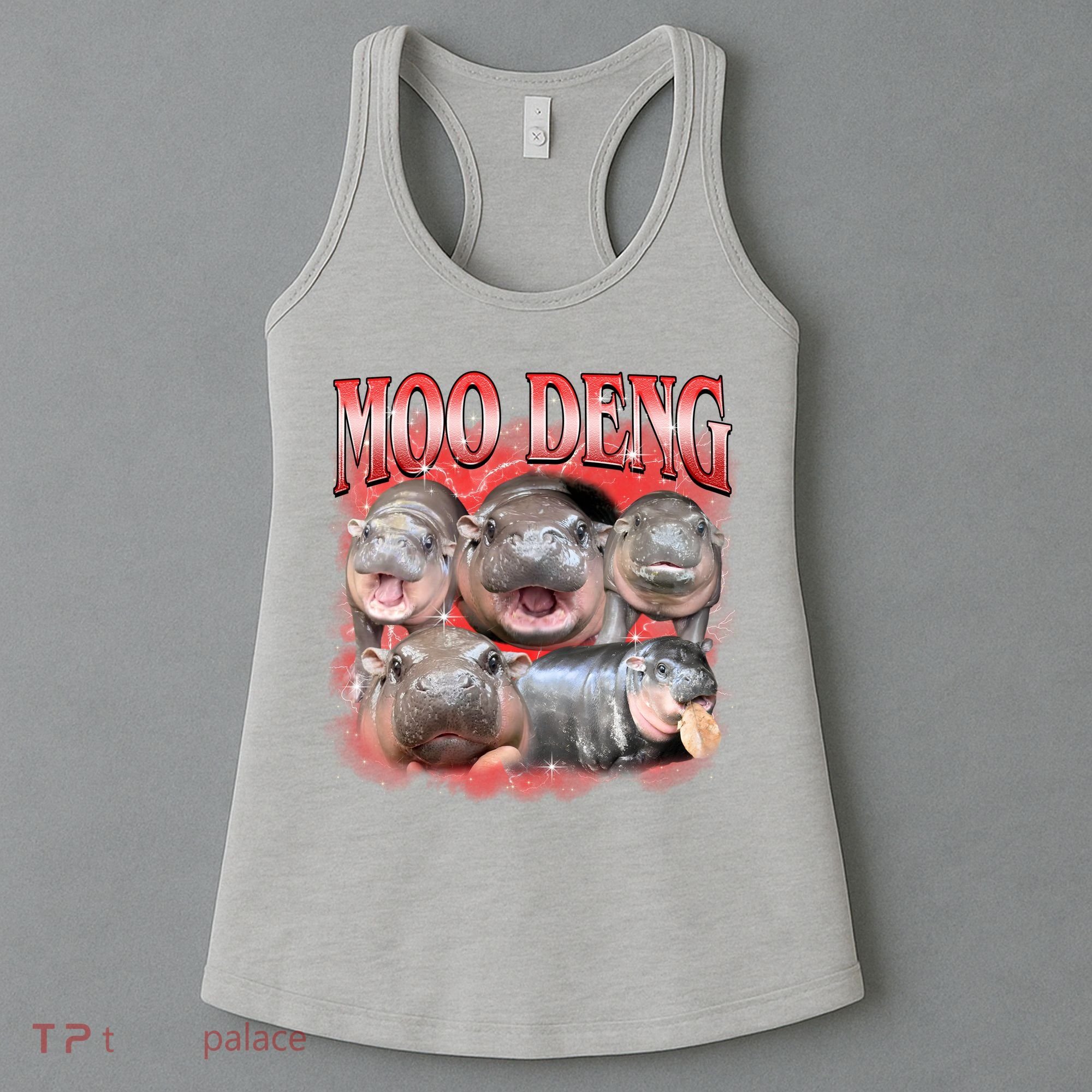 Red Moo Deng Meme Hippo Women's Tank Top