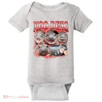 Red Moo Deng Meme Hippo Baby Bodysuit thumb 0