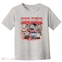 Red Moo Deng Meme Hippo Toddler T-Shirt thumb 0