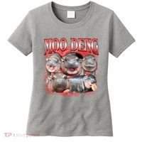 Red Moo Deng Meme Hippo Women's T-Shirt thumb 0