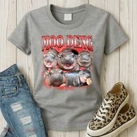 Red Moo Deng Meme Hippo Women's T-Shirt thumb 3