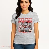 Red Moo Deng Meme Hippo Women's T-Shirt thumb 4
