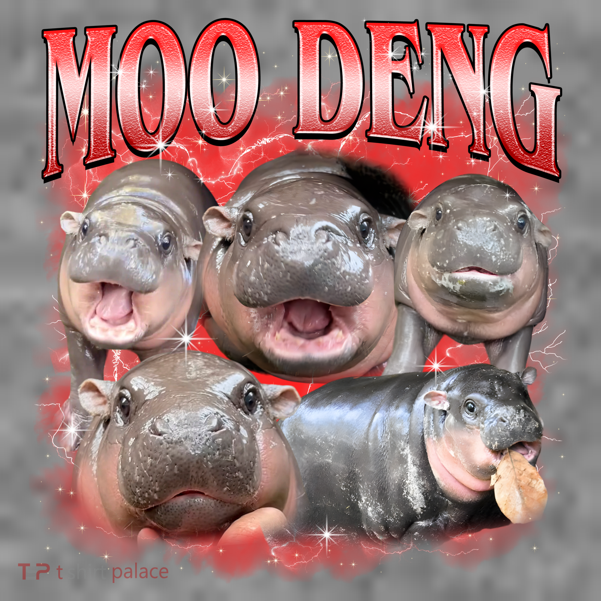 Red Moo Deng Meme Hippo Kids Sweatshirt