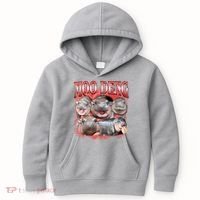 Red Moo Deng Meme Hippo Kids Hoodie thumb 0