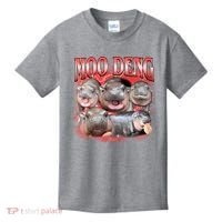 Red Moo Deng Meme Hippo Kids T-Shirt thumb 0