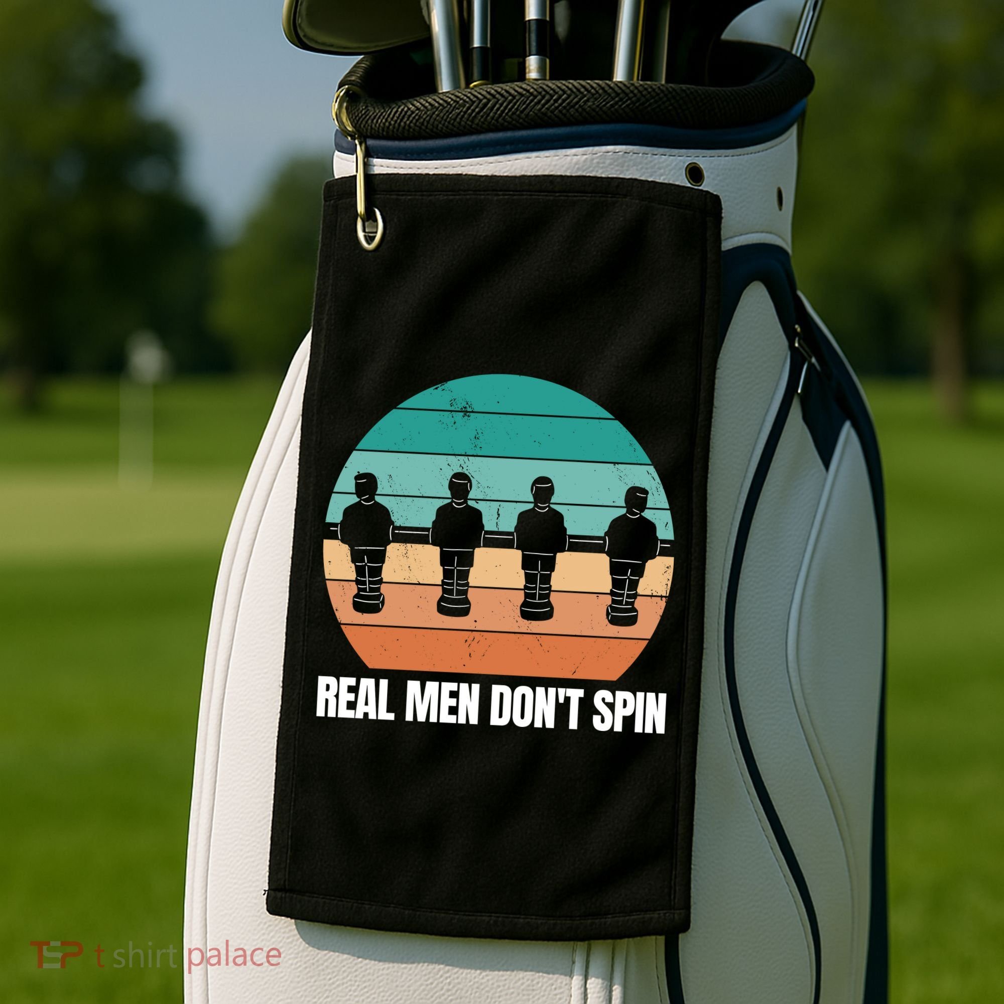 Real Men Don't Spin Table Soccer Foosball Golf Towel