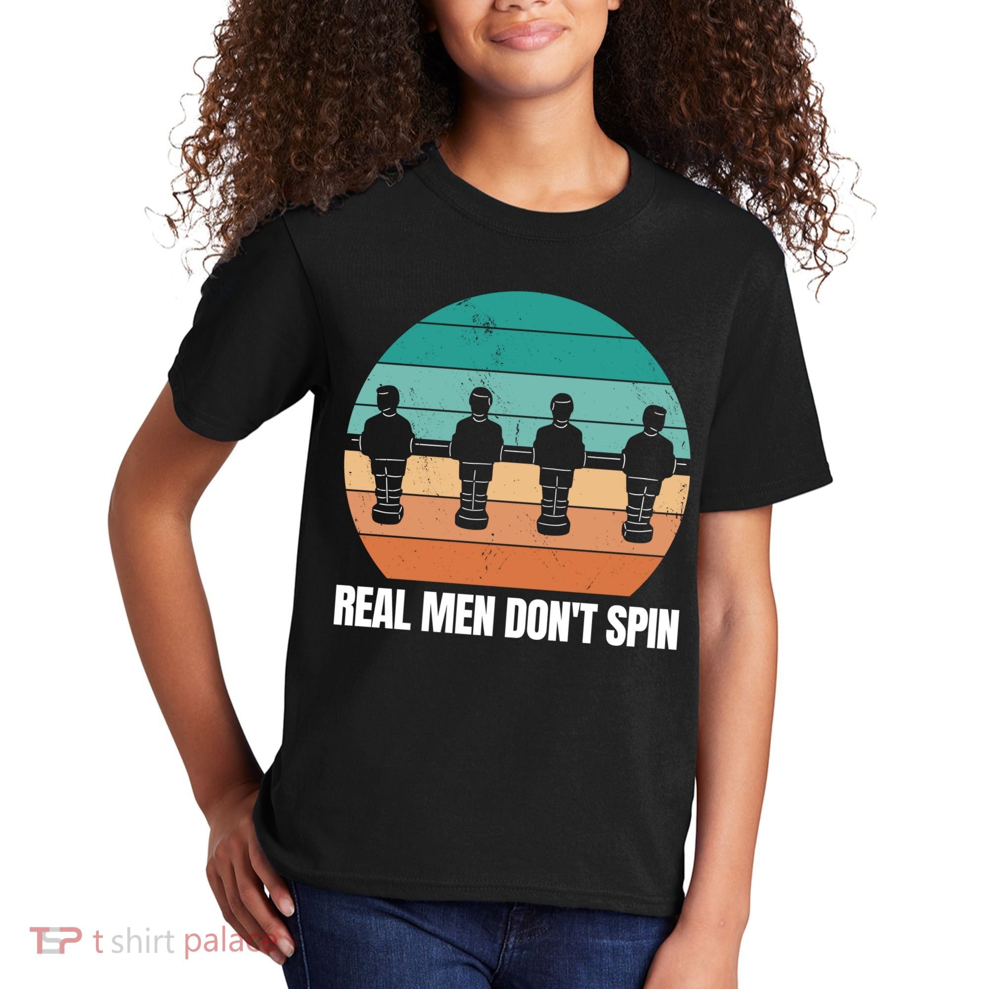 Real Men Don't Spin Table Soccer Foosball Kids T-Shirt