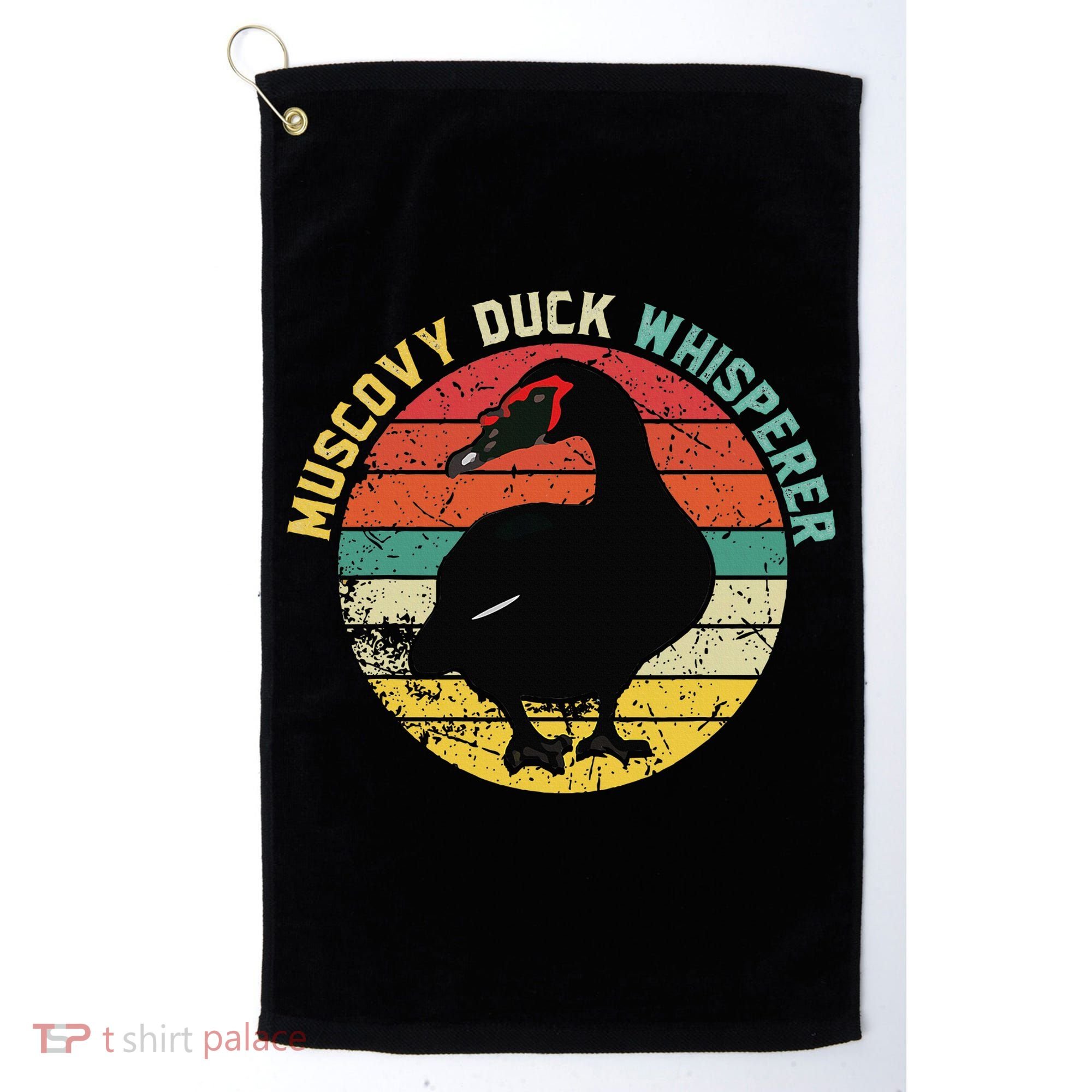 Retro Muscovy Duck Whisperer Funny Farmer Muscovy Duck Gift Golf Towel