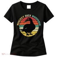 Retro Muscovy Duck Whisperer Funny Farmer Muscovy Duck Gift Women's T-Shirt thumb 0