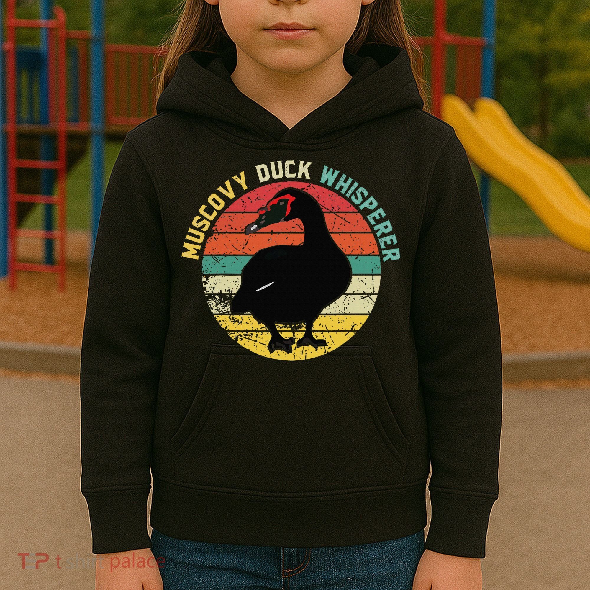Retro Muscovy Duck Whisperer Funny Farmer Muscovy Duck Gift Kids Hoodie
