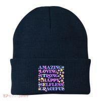 Retro Mother Day Amazing Loving Strong Happy Selfless Graceful Beanie thumb 0