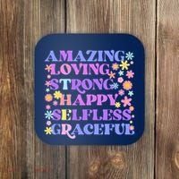 Retro Mother Day Amazing Loving Strong Happy Selfless Graceful Coaster thumb 0