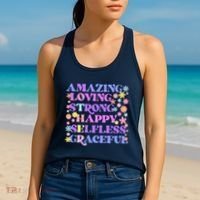 Retro Mother Day Amazing Loving Strong Happy Selfless Graceful Women's Tank Top thumb 2