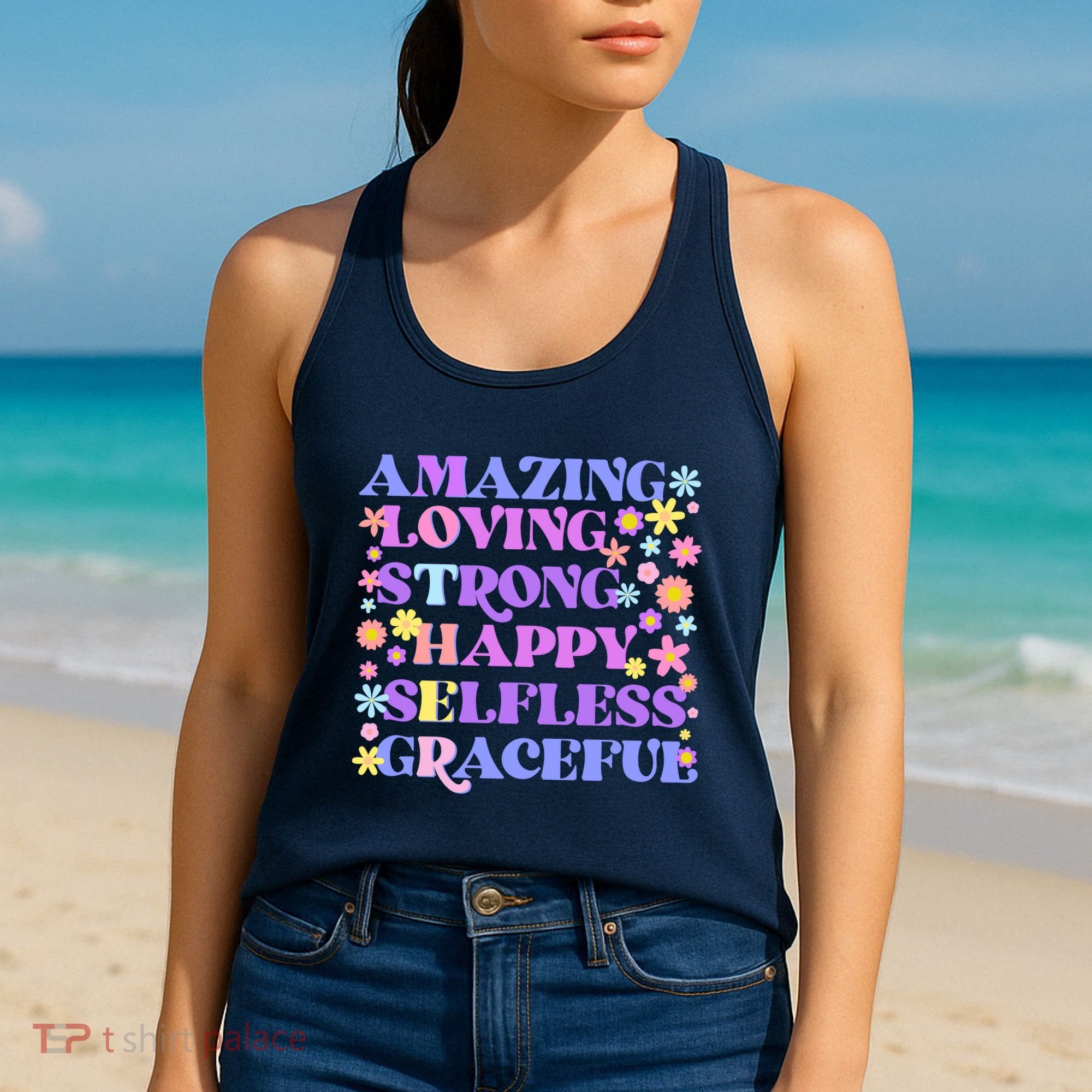 Retro Mother Day Amazing Loving Strong Happy Selfless Graceful Women's Tank Top