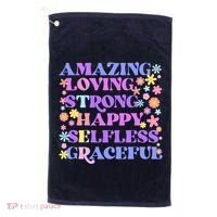 Retro Mother Day Amazing Loving Strong Happy Selfless Graceful Golf Towel thumb 0