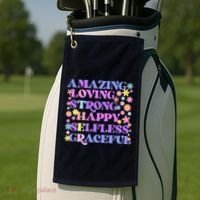 Retro Mother Day Amazing Loving Strong Happy Selfless Graceful Golf Towel thumb 2