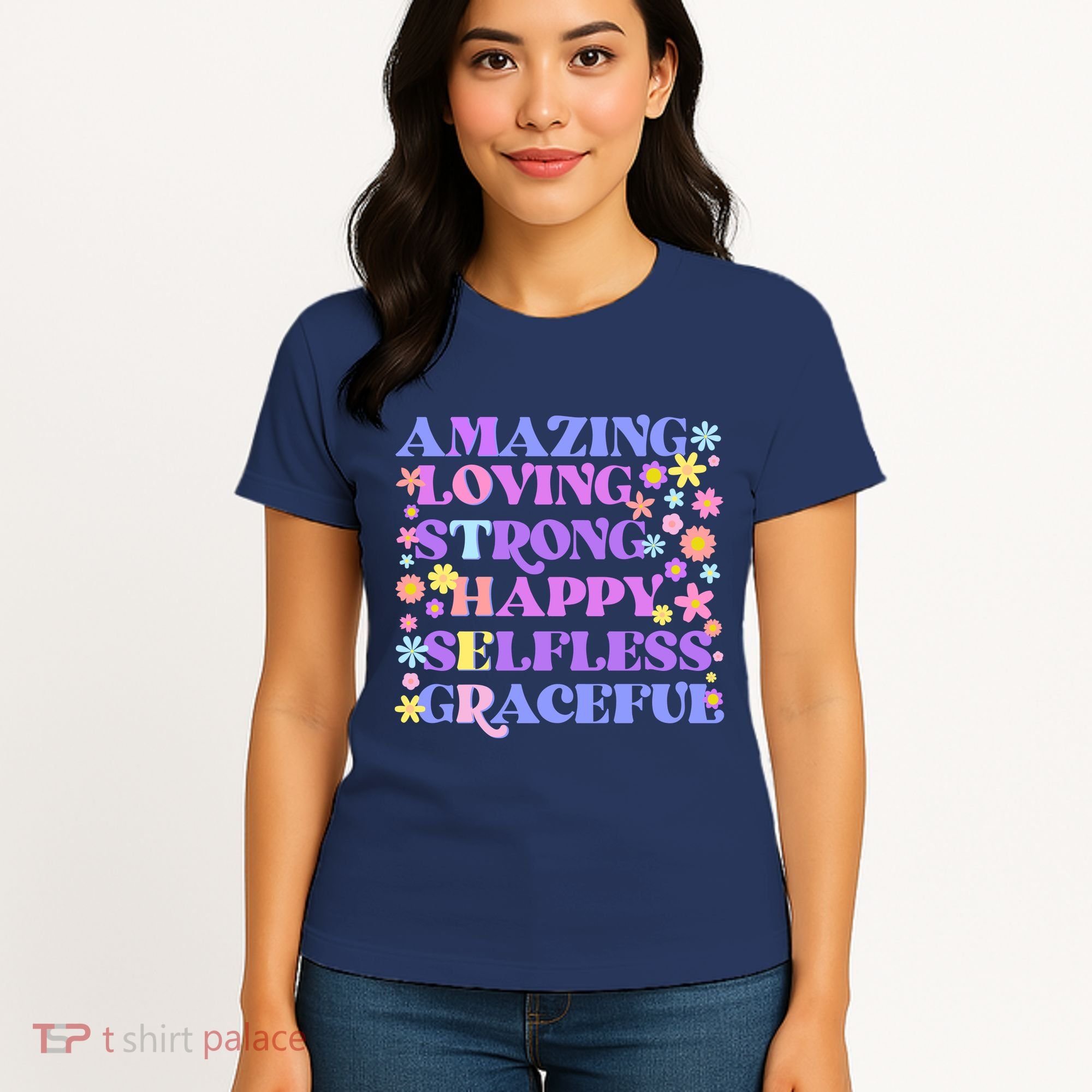 Retro Mother Day Amazing Loving Strong Happy Selfless Graceful Women's T-Shirt