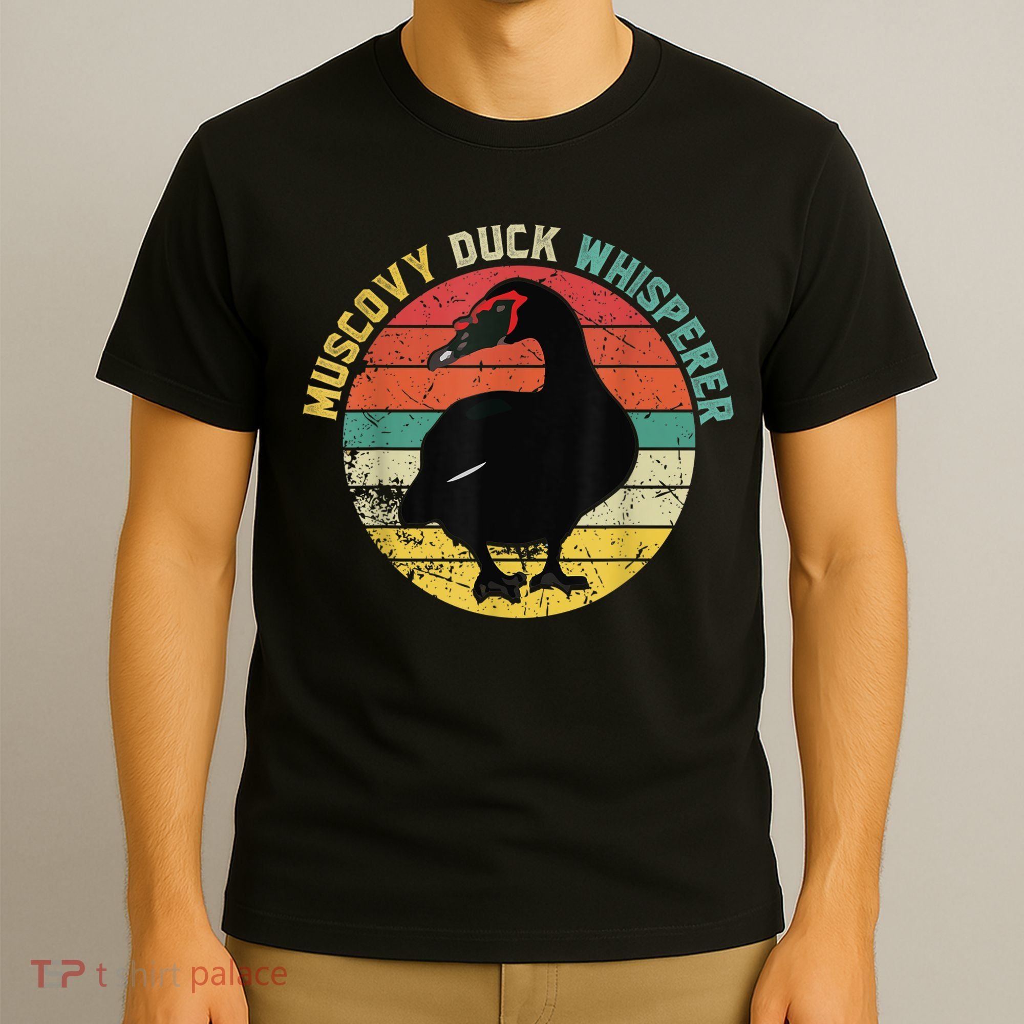Retro Muscovy Duck Whisperer Funny Farmer Muscovy Duck Gift T-Shirt