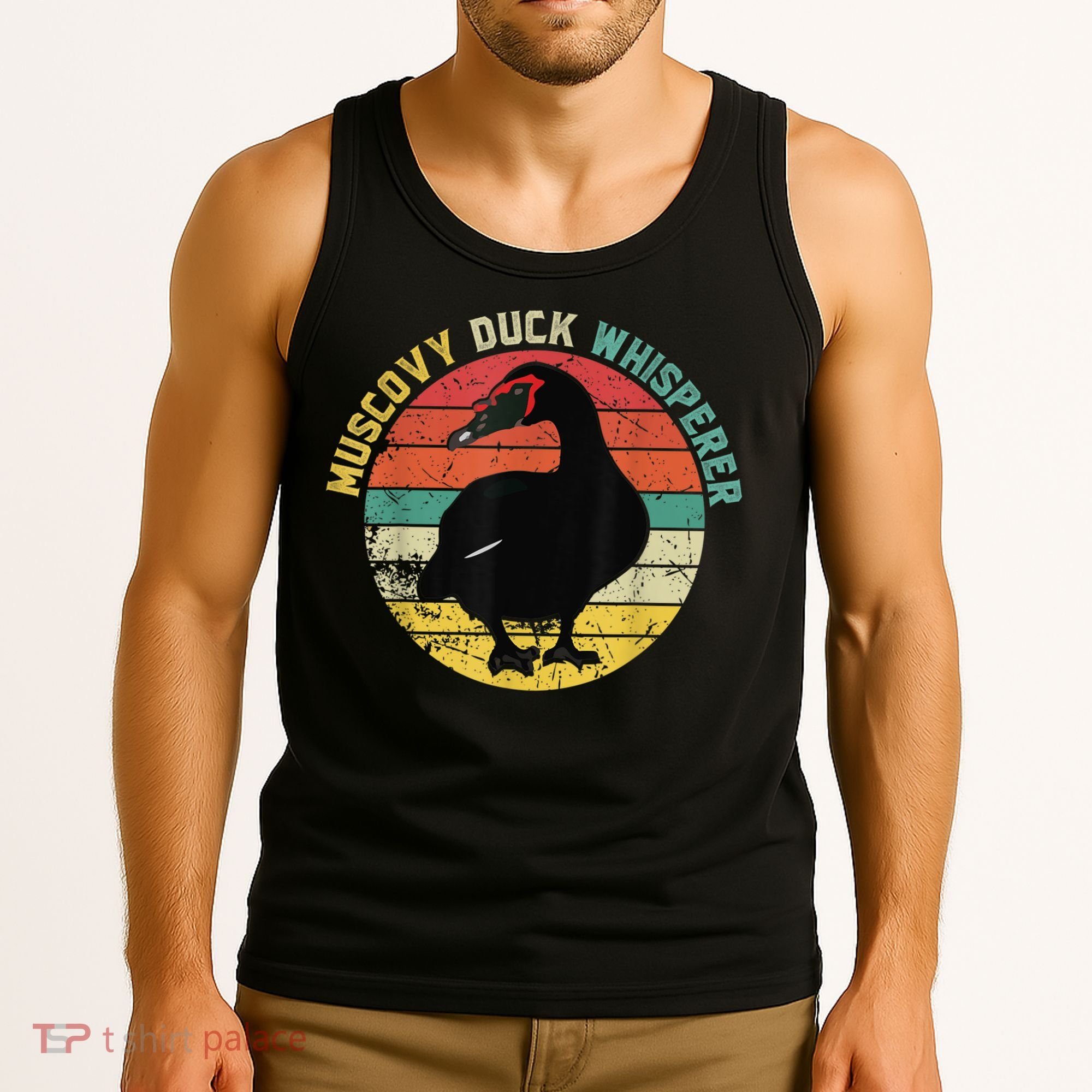 Retro Muscovy Duck Whisperer Funny Farmer Muscovy Duck Gift Tank Top